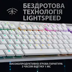 Клавіатура Logitech G915 TKL Lightspeed Wireless RGB Mechanical White [920-009664] [68413] - мініатюра 5