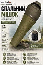 Спальний мішок Wechsel Mudds Autumn 0° L TL Olive/Mud Green Left (232051) - мініатюра 3