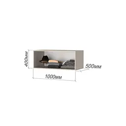 Шафа 2-дверна з антресоллю MebelStar Оскар ДСП BL-B, комплект полиць 100x52x260 см Аляска сірий (MBS-4839) - мініатюра 4