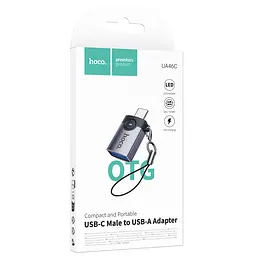 Перехідник Hoco UA46C Type-C Male to USB Female USB3.0 Metal gray - мініатюра 2