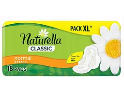 Прокладки гігієнічні NATURELLA Денні 4 краплі 18 шт Classic Normal Duo шт