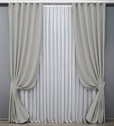 Комплект штор VR-Textil Midnight блекаут 2 шт 150x290 см світло-сірий (1670ш) - мініатюра 2