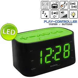 Годинник настільний з радіо Technoline WT465 Black/Green (WT465 grun) - мініатюра 5