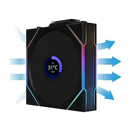 Кулер до корпусу Lian Li UNI Fan TL WIRELESS LCD 120-3, Black (G99.12TLLCD1W3B.00) - мініатюра 8