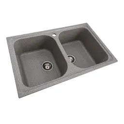 Кухонна мийка Platinum 7950 Equatoria гранітна глянцева з кріпленням 79x50 см сіра (000035795) - мініатюра 2