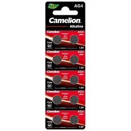 Батарейка Camelion AG4 / LR626 / LR66 / V4GA Alkaline x 10 (AG4-BP10)