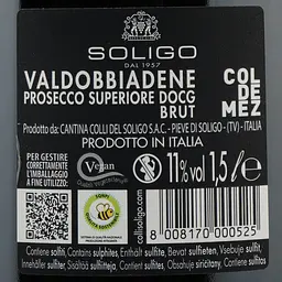 Ігристе вино Soligo Col de Mez Prosecco Valdobbiadene Brut, біле, брют, 11%, 1,5 л (53803) - мініатюра 4