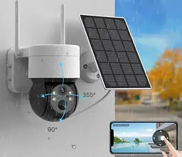 Вулична Wi-Fi камера відеоспостереження Solar Wi-Fi Camera Q6 Захист IP65 Сонячна батарея Білий - мініатюра 8