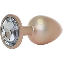 Анальна пробка Jewellery Pearl Gold Plug Clear S 7 см (золотий)