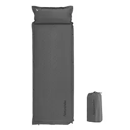 Килимок самонадувний Naturehike (CNK2300DZ014) 6см - з подушкою - одномісний - графіт - мініатюра 2