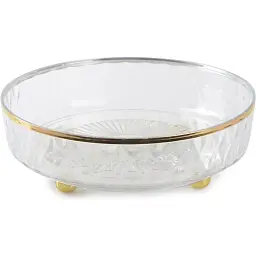 Блюдо для фруктів Limited Edition Led Twist Clear Gold поворотне 27х8 см прозоре (B100076)
