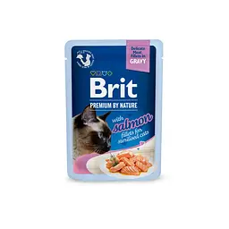 Корм вологий Brit Premium Delicate Fillets in Gravy Salmon для стерилізованих кішок філе в соусі лосось 85 г