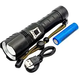Ручний ліхтар RB-236 акумуляторний із зумом та змінним акумулятором Zoom P160 18650 Type-C - мініатюра 2