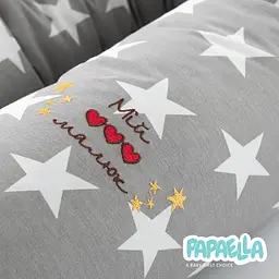 Бортик-валик у ліжечко Papaella Горошок захисний сірий (8-34533 горошок сірий) - мініатюра 11