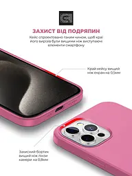 Силиконовый чехол с MagSafe для Apple iPhone 15 Pro, ICON2 MagCase, розовый, противоударный, панель с мягкой подкладкой, защита всего корпуса, поддержка беспроводной зарядки, совместим с защитными стеклами и пленками, ArmorStandart (ARM77005) - мініатюра 5