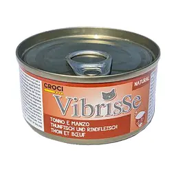 Вологий корм для котів Vibrisse тунець та яловичина, банка 70 г