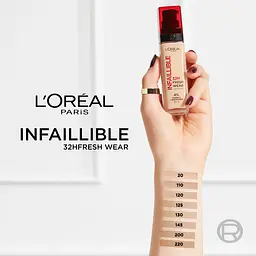 Тональний крем для обличчя L'Oreal Paris Infaillible 32H Fresh Wear Foundation SPF 25 відтінок 220 (Sand) 30 мл - мініатюра 3