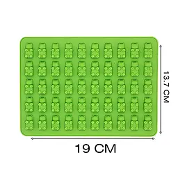 Силіконова форма для желейних цукерок "Міні Ведмедики Gummy Bears" 19х13.7 см, Kitchen Master Салатовий 87333 - мініатюра 3