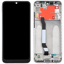 Дисплей Xiaomi Redmi Note 8T чорний, оригінал PRC, з рамкою сріблястого кольору, Moonlight White