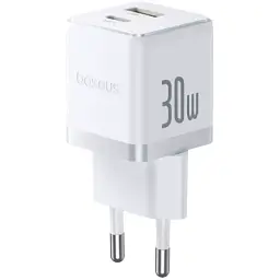 Мережевий зарядний пристрій Baseus Palm Fast Charger Type-C+USB 30W P1011160A213-00 White