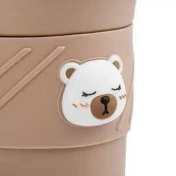 Термос Elisey "Cute bear" дитячий 420 мл з трубочкою кавовий (9185-007) - мініатюра 6