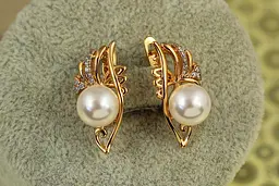 Сережки Xuping Jewelry попуррі з перлиною 2,2 см золотисті