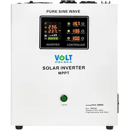 Гібридний ДБЖ/інвертор Volt Polska SINUS PRO 2000 S 24/230V 1400/2000W + 40A MPPT 100V (3SPS200024) - мініатюра 2