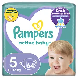 Подгузники Pampers Active Baby 5 (11-16 кг) 64 шт.