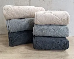 Набір турецьких махрових рушників Cestepe MicroCotton Premium 3 штуки 50x90 + 3 штуки 70х140 Voli 2 щільність 600 г/м2 - мініатюра 5