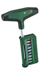 Викрутка для біт, Т-подібне руків'я, 19 насадок, 100мм, сталь CrV Bosch hoz0014181