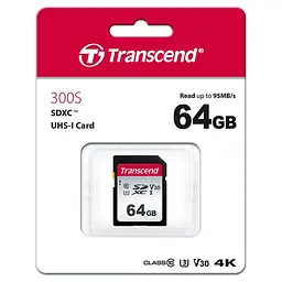 Карта пам'яті Transcend 64GB SDXC C10 UHS-I R100/W20MB/s (TS64GSDC300S) - мініатюра 2