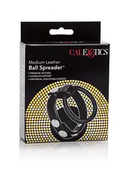 Ерекційне кільце Calexotics Medium Leather Ball Spreader, 5 см (чорний) - мініатюра 2