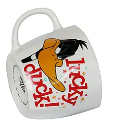 Чашка Warner Bros Flat Looney Tunes. Lucky Duck! порцелянова біла 400 мл (75001735) - мініатюра 2