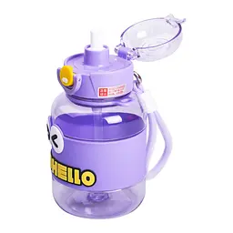 Дитяча пляшка для води HELLO-HELLO 680 мл з ремінцем, фіолетовий Yiwu HP-14-46V - мініатюра 4