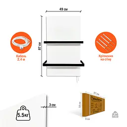 Рушникосушарка TehnoTerm STT-250dt з терморегулятором біла до 7 м², сушарка для рушників на 250 Вт - мініатюра 11