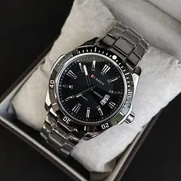 Наручний годинник чоловічий Curren Quartz Сріблястий (2336) - мініатюра 5