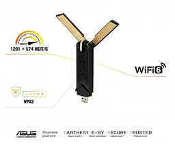 Бездротовий адаптер Asus USB-AX56W/O cradle (90IG06H0-MO0R10) - мініатюра 2