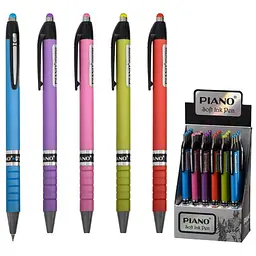 Ручка масляна автомат PIANO PB-165-С Color синя, кол. корпус