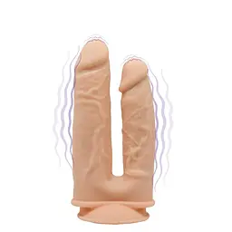 Вібратор SilexD Premium Silicone Dildo Model 1 Size 8"-7" 19.5 см тілесний - мініатюра 2