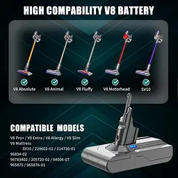 Посилений акумулятор EGR 7000 мА·год для Dyson V8 із комплектом фільтрів - мініатюра 4