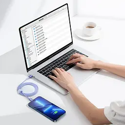 PD кабель Baseus Crystal Shine Series Fast Charging Type-C to iP 20W 1.2mPurple CAJY000205 - мініатюра 7