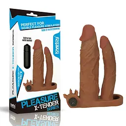 Насадка на пеніс Lovetoy Pleasure X-Tender Series, 19.8 см (коричневий)
