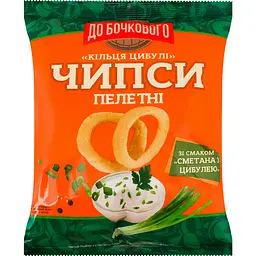 Чипси пшеничні пелетні До Бочкового Кільця цибулі зі смаком Сметана з цибулею 50 г 