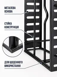Металевий регульований органайзер для кришок, каструль, сковорідок і дощок чорний (49676180) - мініатюра 7