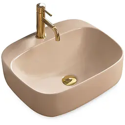Умивальник Rea Luiza 50 beige mat накладний REA-U9609