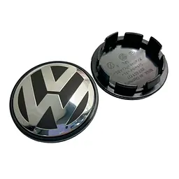 Ковпак колеса Volkswagen чорний срібний пластик 1 шт 65 мм OEM 3b7601171 (ковпачок, заглушка)