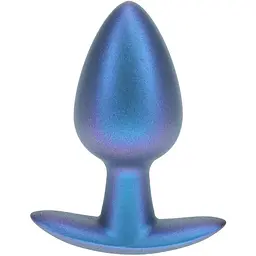 Анальна пробка Ouch! Smooth Anal Plug Metallic M 7.9 см (синій)