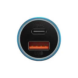 Зарядний пристрій Baseus Golden Contactor Max Dual 2 порт Type-C + USB CGJM000103 blue - мініатюра 3