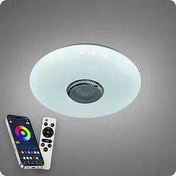 Люстра світлодіодна 517 Dlight RGB з пультом і колонкою 70Вт Білий (02161) - мініатюра 4