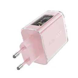 Мережевий зарядний пристрій Acefast A45 USB/2 Type-C QC PD PD65W GaN рожевий - мініатюра 4